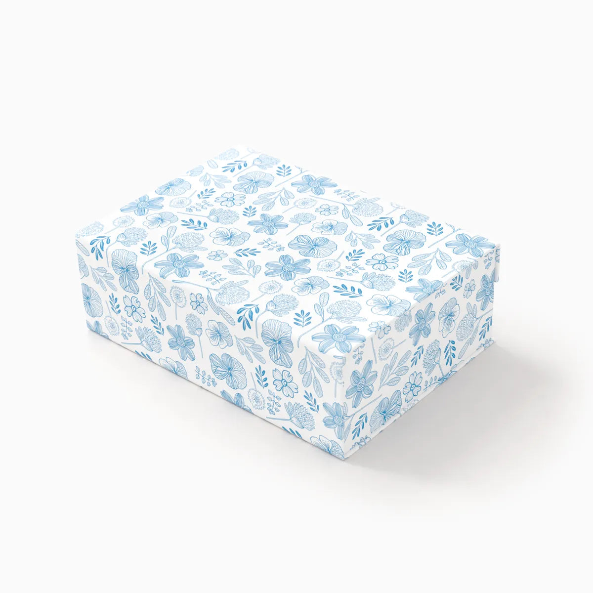 Diabetic Organizer Box Blue Floral Pattern