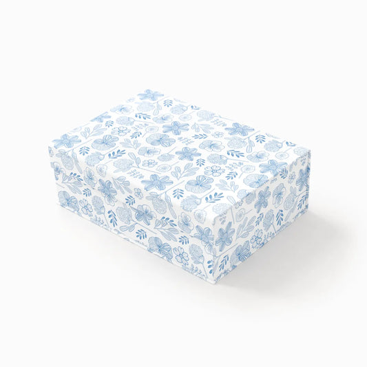 Diabetic Organizer Box Blue Floral Pattern